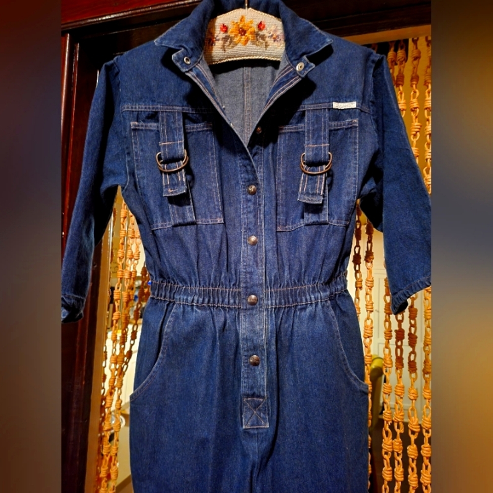 Dreams Denim Jumpsuit Med 80s